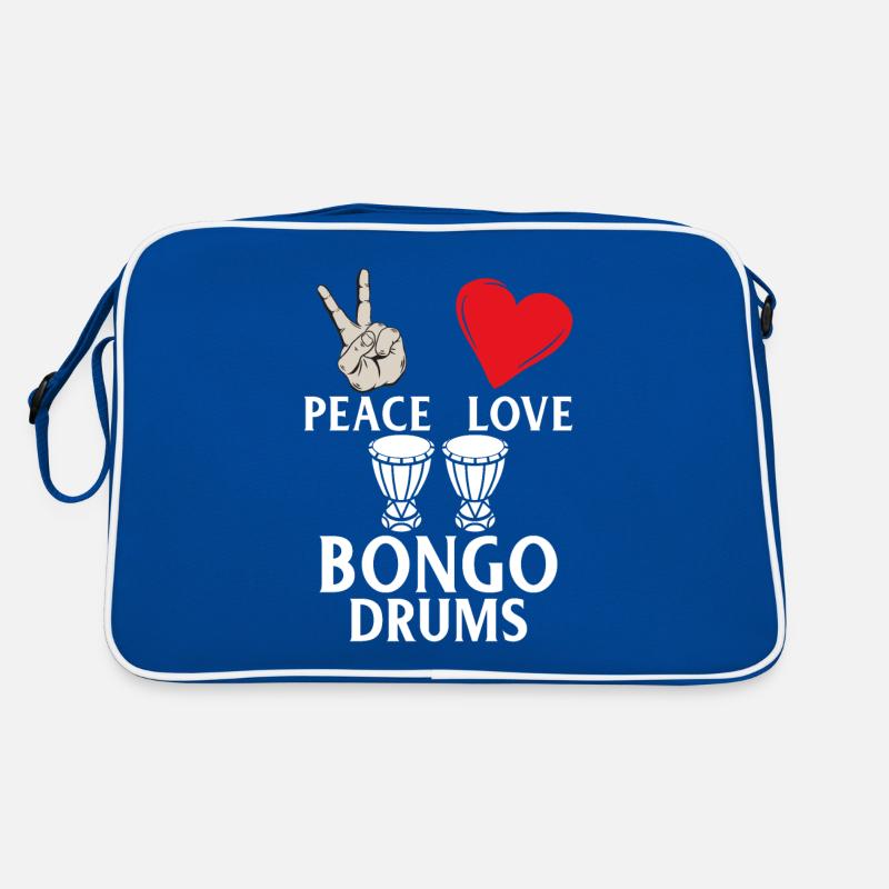 Peace Love Bongo Drums Funny Percussion Retro Tasche