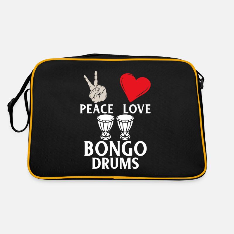 Peace Love Bongo Drums Funny Percussion Retro Bag