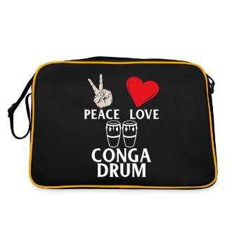 Peace Love Conga Drum Conga Drums Player - Retro Bag - black/gold - Back