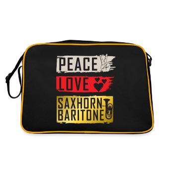 Peace Love Saxophone Baritone Instrument - Retro Bag - black/gold - Back