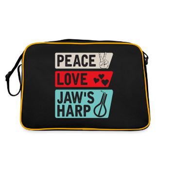 Peace Love Jaw's Harp Lamellophone Music - Retro Bag - black/gold - Back
