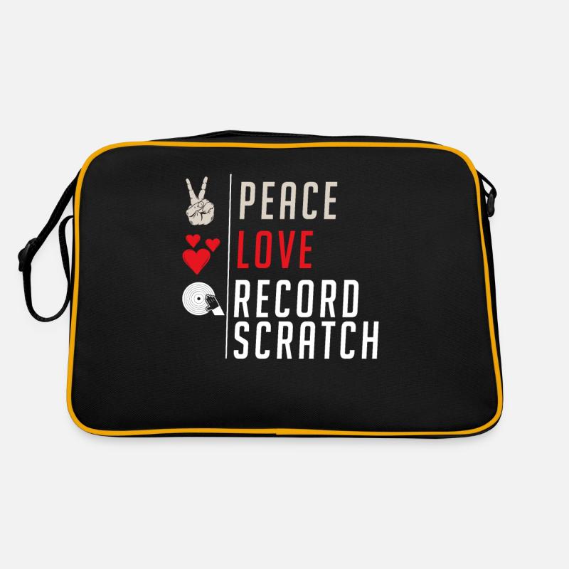 Peace Love Record Scratch Sound Effect Retro Tasche
