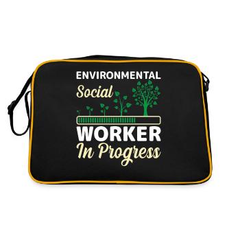 Environmental Social Worker In Progress Profession - Retro Tasche - Schwarz/Gold - Hinten