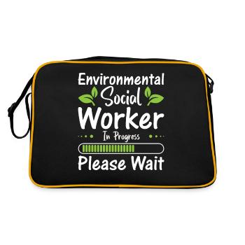 Environmental Social Worker In Progress Profession - Retro Tasche - Schwarz/Gold - Hinten