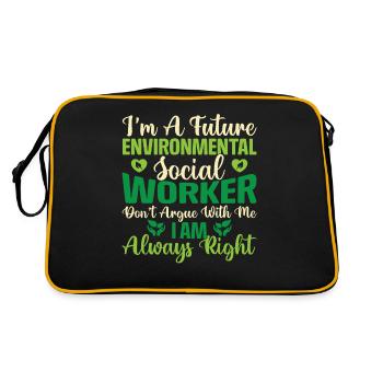 Environmental Social Worker Job Environmentalist - Retro Tasche - Schwarz/Gold - Hinten