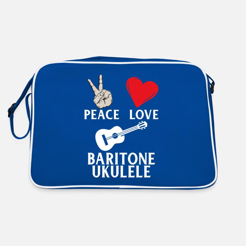 Peace Love Baritone Ukulele Hipster Retro Tasche