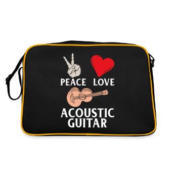 Peace Love Guitaristes de guitare acoustique - Sac Retro - noir/or - Dos