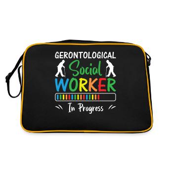 Gerontological Social Worker In Progress - Retro Tasche - Schwarz/Gold - Hinten