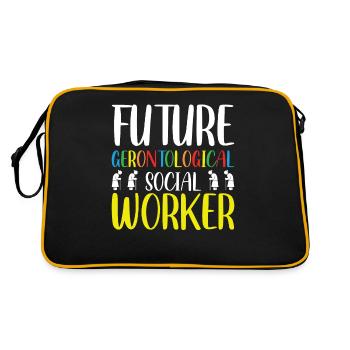 Future Gerontological Social Worker Profession - Retro Tasche - Schwarz/Gold - Hinten
