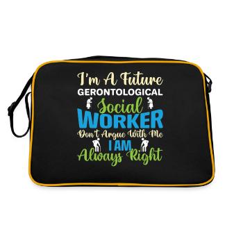 I'm A Future Gerontological Social Worker - Retro Tasche - Schwarz/Gold - Hinten