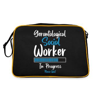 Gerontological Social Worker In Progress - Retro Tasche - Schwarz/Gold - Hinten