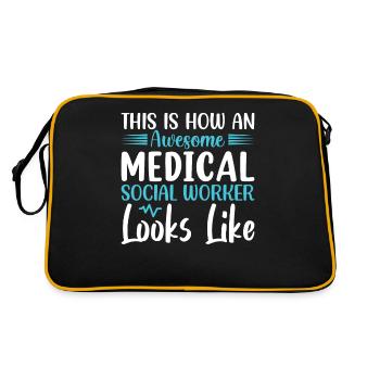 Medical Social Worker In Progress Job Occupation - Retro Tasche - Schwarz/Gold - Hinten