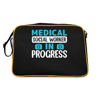 Medical Social Worker In Progress Job Occupation - Retro Tasche - Schwarz/Gold - Hinten