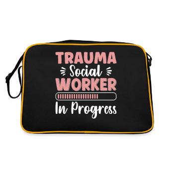 Trauma Social Worker In Progress Mental Health - Retro Tasche - Schwarz/Gold - Hinten