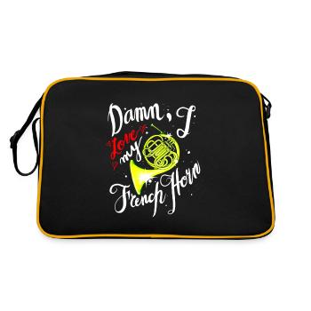 Drôle d’instrument de musique Français Cor - Sac Retro - noir/or - Dos