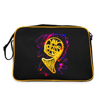 Drôle d’instrument de musique Français Cor - Sac Retro - noir/or - Dos