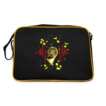 Drôle d’instrument de musique Français Cor - Sac Retro - noir/or - Dos