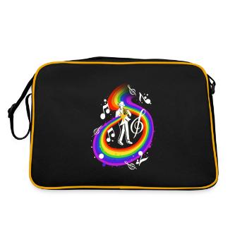 Homme jouant Français instrument de cor - Sac Retro - noir/or - Dos
