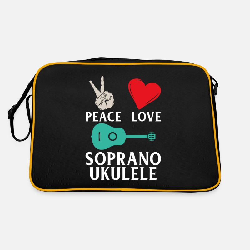 Peace Love Soprano Ukulélé Instrument Sac Retro