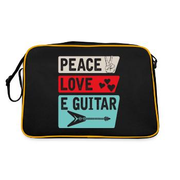 Peace Love E Guitar Music Instrument - Retro Tasche - Schwarz/Gold - Hinten