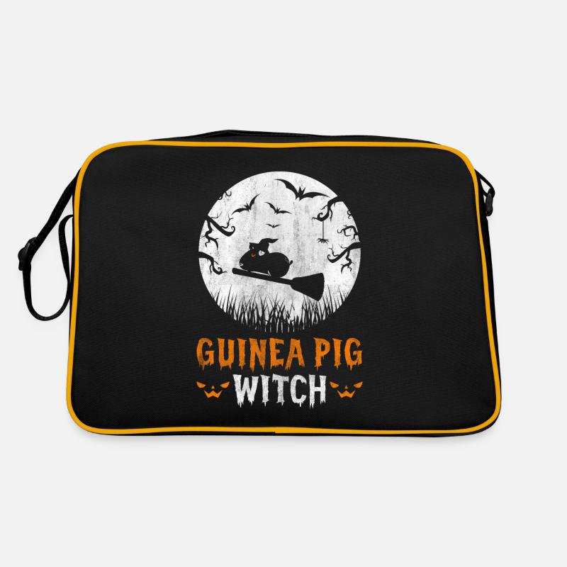 Halloween Guinea Pig Witch Spooky Bats Retro Bag