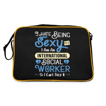 International Social Worker Occupation Profession - Retro Bag - black/gold - Back