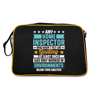 Home Inspector Occupation Worker Profession Career - Retro Tasche - Schwarz/Gold - Hinten