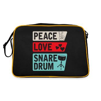 Peace Love Snare Drum Marching Band - Sac Retro - noir/or - Dos