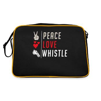 Peace Love Whistle Instrument Blower - Sac Retro - noir/or - Dos