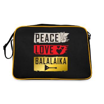 Peace Love Snare Drum Marching Band - Sac Retro - noir/or - Dos