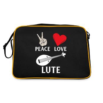 Peace Love Lute Music Instrument - Retro Bag - black/gold - Back