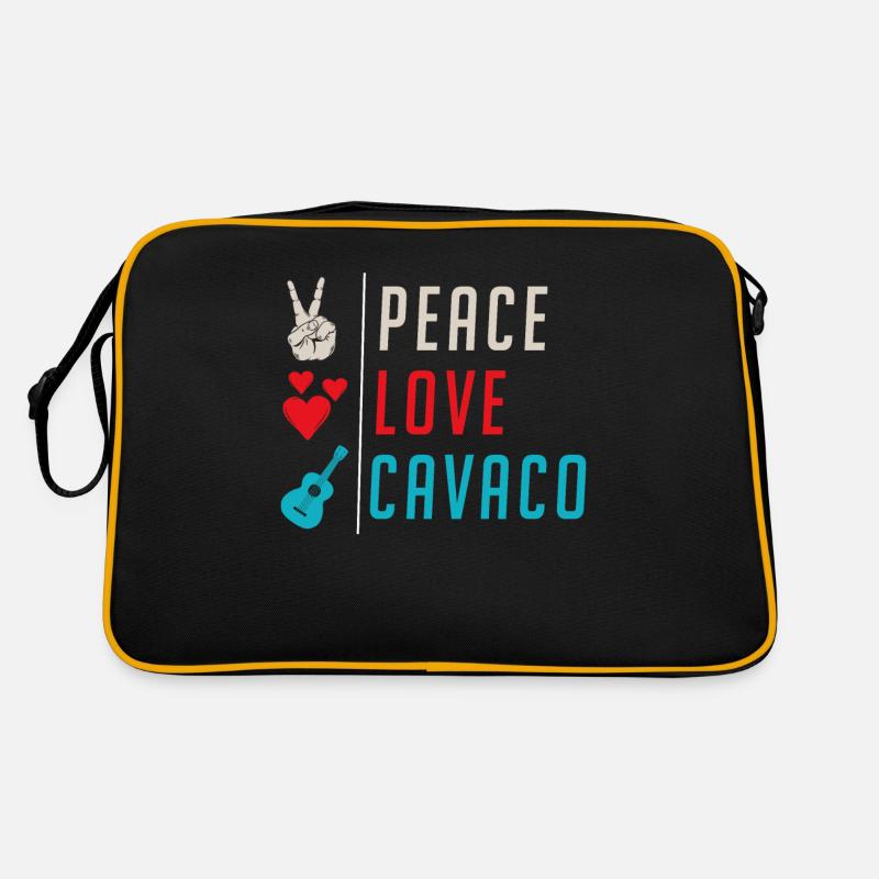 Peace Love Cavaco Guitar Instrument Retro Tasche