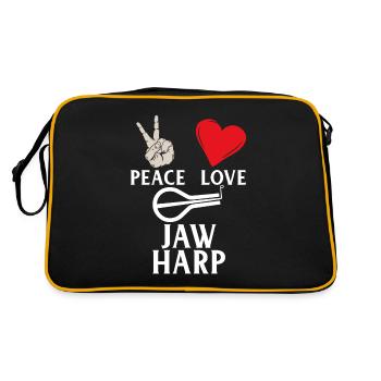 Peace Love Jaw Harp Music Instrument - Retro Bag - black/gold - Back