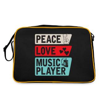 Peace Love Music Player Music Lovers - Retro Bag - black/gold - Back