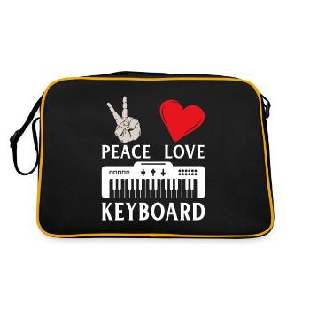 Peace Love Keyboard Piano Keyboard - Retro Tasche - Schwarz/Gold - Hinten