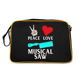 Peace Love Instrument de musique De scie musicale - Sac Retro - noir/or - Dos
