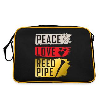 Peace Love Reed Pipe Musical Instrument - Retro Bag - black/gold - Back