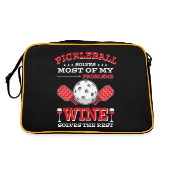 Pickleball and Wine Dink Responsibly Pickleballer - Retro Bag - black/gold - Back