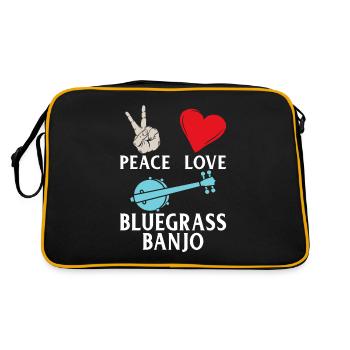 Peace Love Bluegrass Banjo Instrument - Retro Bag - black/gold - Back