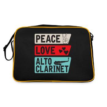 Peace Love Alto Clarinet Instrument - Retro Bag - black/gold - Back