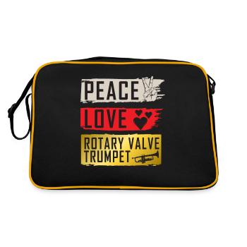 Peace Love Rotary Valve Trumpet Music - Retro Bag - black/gold - Back