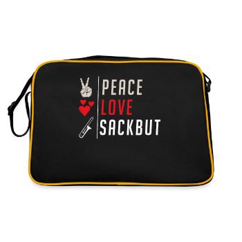 Peace Love Snare Drum Marching Band - Sac Retro - noir/or - Dos