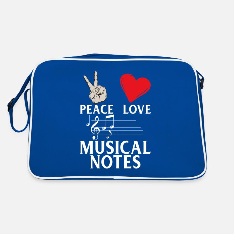 Peace Love Musical Notes Music Notes Retro Tasche