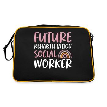 Future Rehabilitation Social Worker Social Working - Retro Tasche - Schwarz/Gold - Hinten
