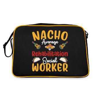 Nacho Average Rehabilitation Social Worker - Retro Tasche - Schwarz/Gold - Hinten