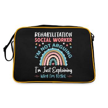Rehabilitation Social Worker Occupation Job Rehab - Retro Tasche - Schwarz/Gold - Hinten