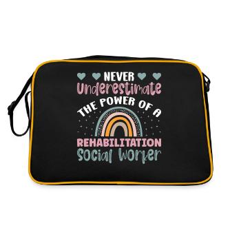 The Power Of A Rehabilitation Social Worker Job - Retro Tasche - Schwarz/Gold - Hinten