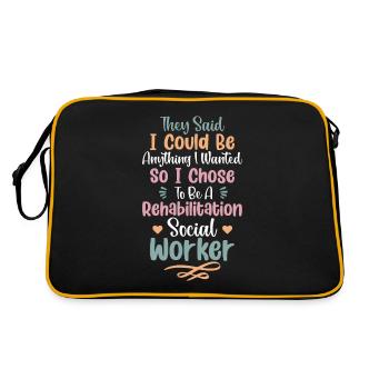 I Chose To Be A Rehabilitation Social Worker - Retro Tasche - Schwarz/Gold - Hinten