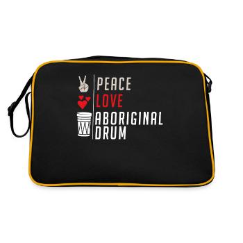 Instrument de tambour aborigène Peace Love - Sac Retro - noir/or - Dos