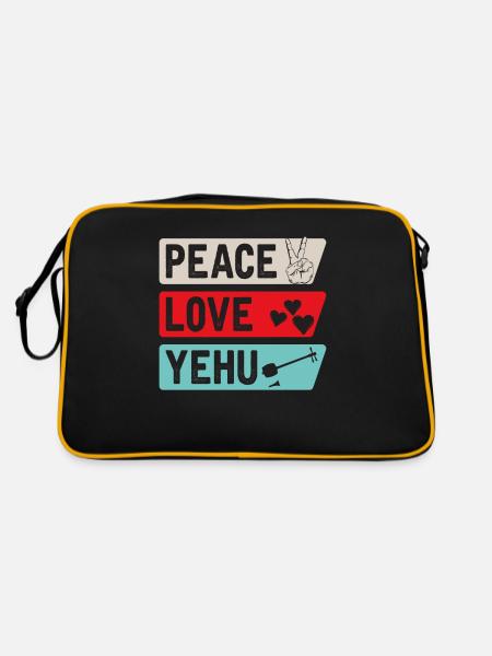 Peace Love Yehu Music Instrument - Retro Tasche - Schwarz/Gold - Hinten